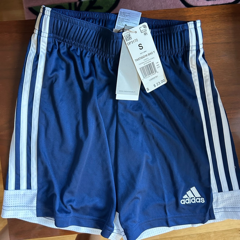 NWT boys youth blue adidas shorts